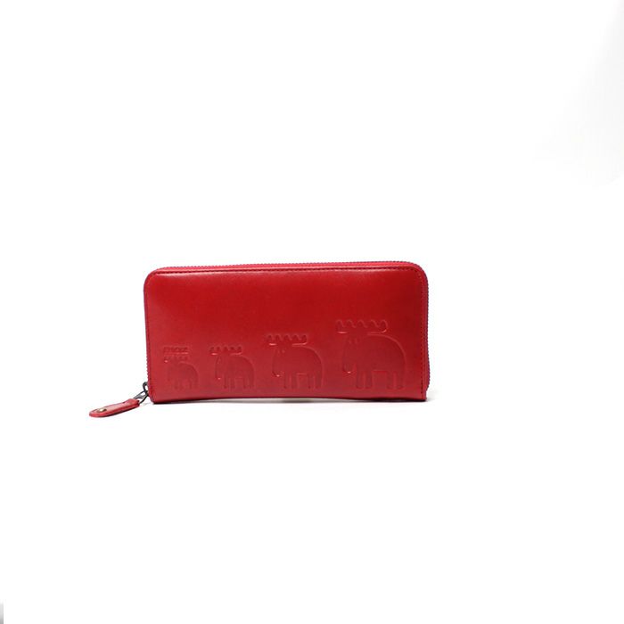 モズ 長財布 レッド　赤　がま口　茶色 タグ付き 新品　moz 財布　ウォレット moz 長財布 レディース モズ 本革 財布 レザー ロングウォレット