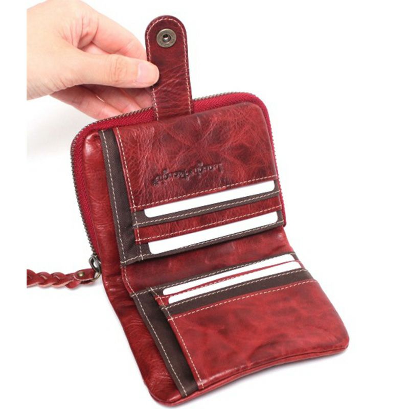 公式]ラウンドファスナー 二つ折り財布 財布 ドット 型押し 革 財布 