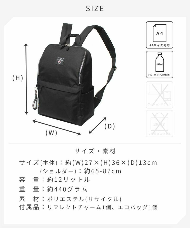 日常使いしやすいサイズ感♪収納力のあるコンパクトリュック
