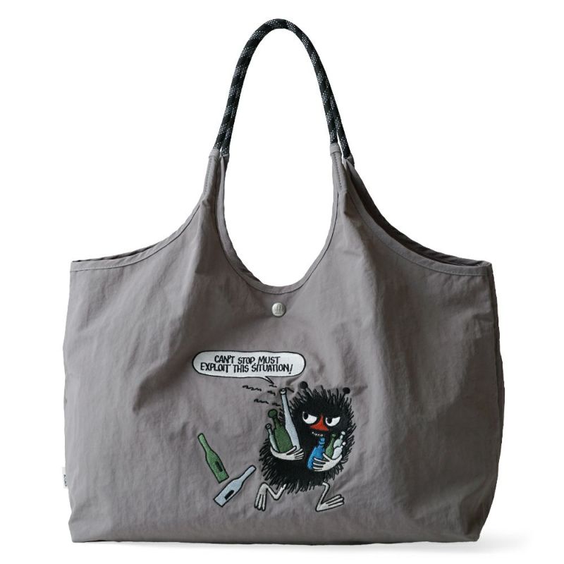 新品　MOOMIN ムーミン トートバッグ ナイロンバッグ　ブルー MOOMIN トートバッグ ニョロニョロ ブルー 軽量 大容量 ナイロン