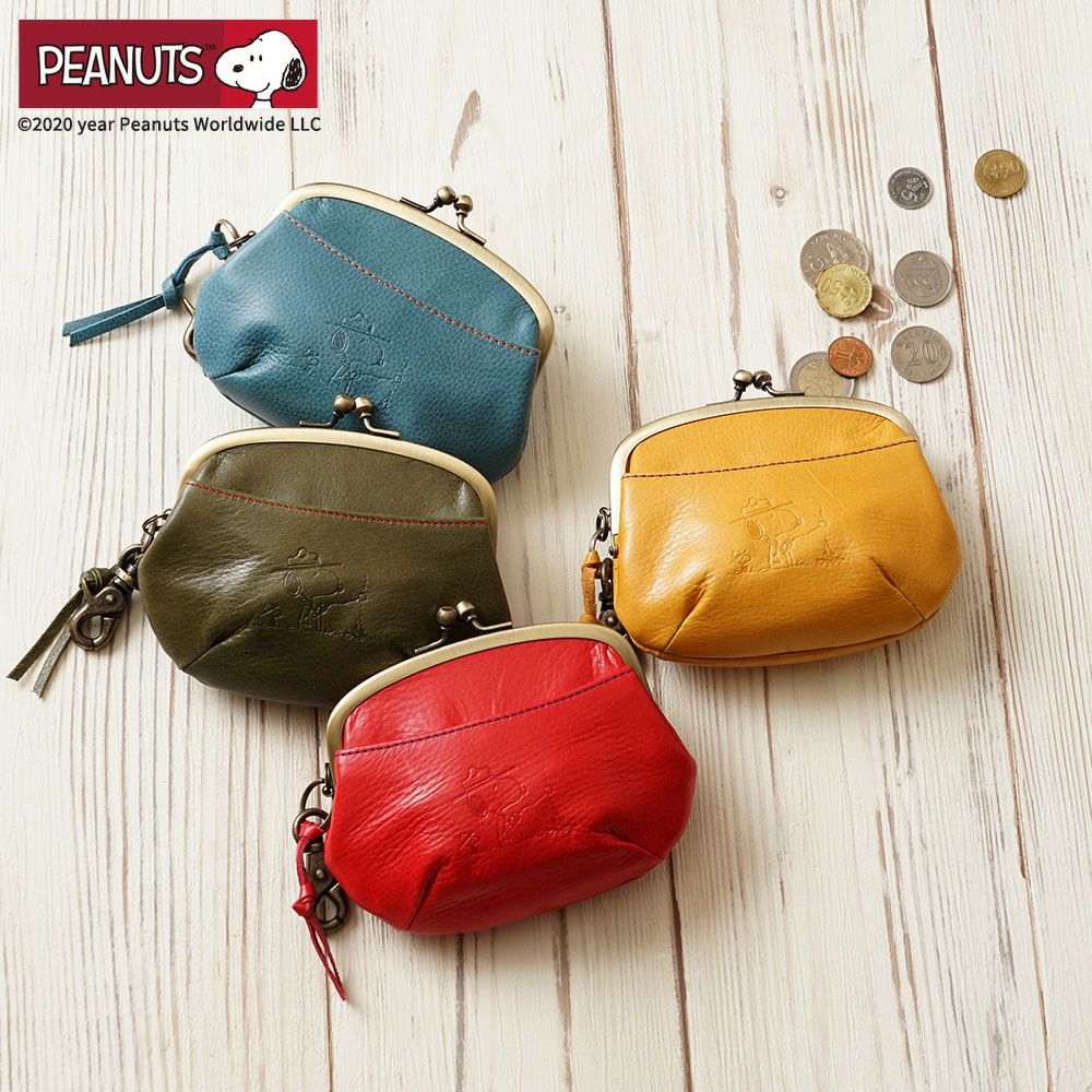 フルーツの窓から覗くスヌーピーの本革財布 No.73532 No.73533 No.73534