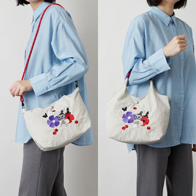 公式]MOOMIN ムーミン | 刺繍のデザインが可愛いナイロンバッグ